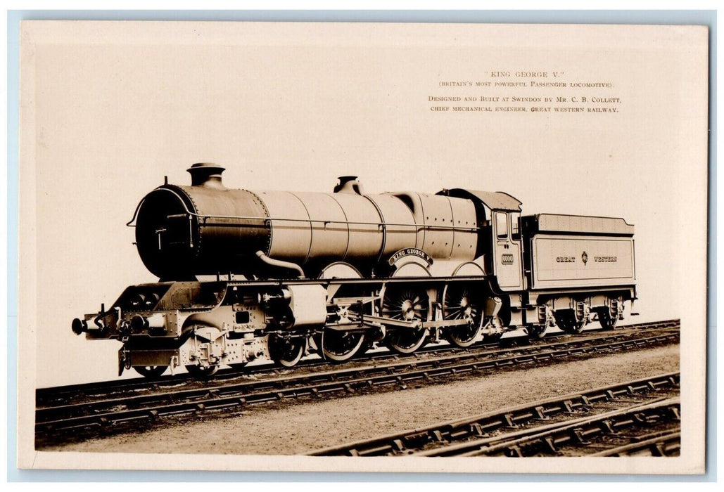 King George V Passenger Locomotive Great Britain England RPPC Photo Postcard