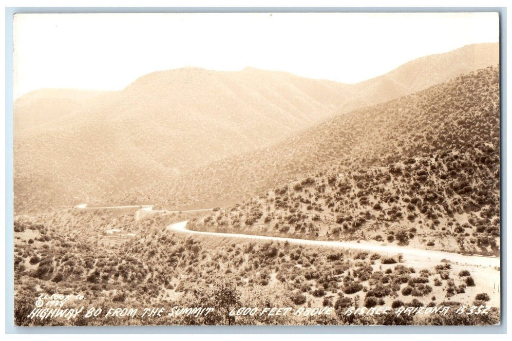 1938 Highway 80 Mountain Summit Brisbee Arizona AZ RPPC Unposted Photo Postcard