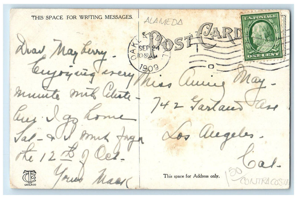 1909 Mount Diablo Under Snow Oakland California CA Antique Posted Postcard