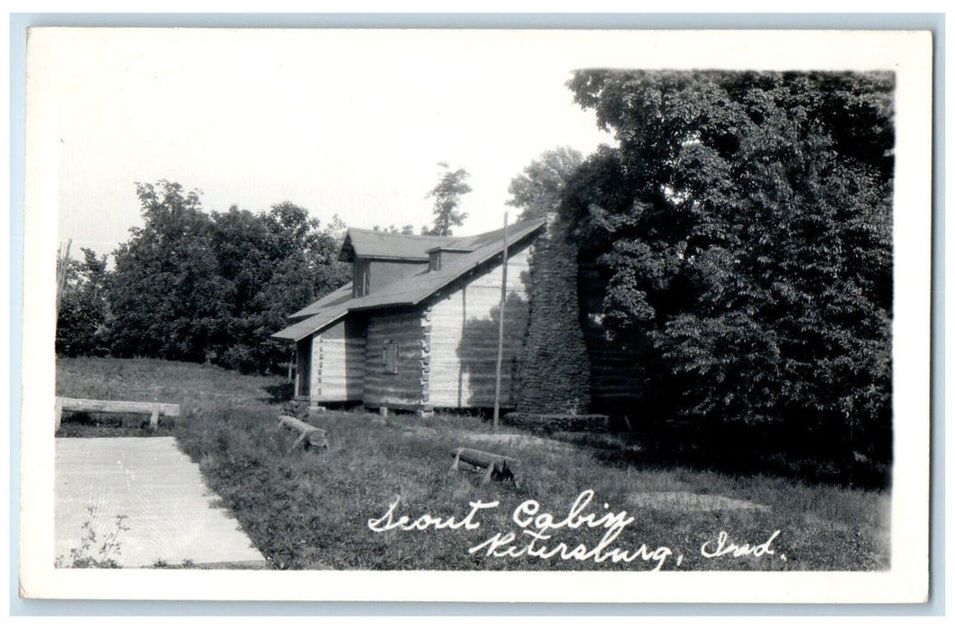 c1910's Seout Cabin Petersburg Indiana IN Unposted Antique RPPC Photo Postcard