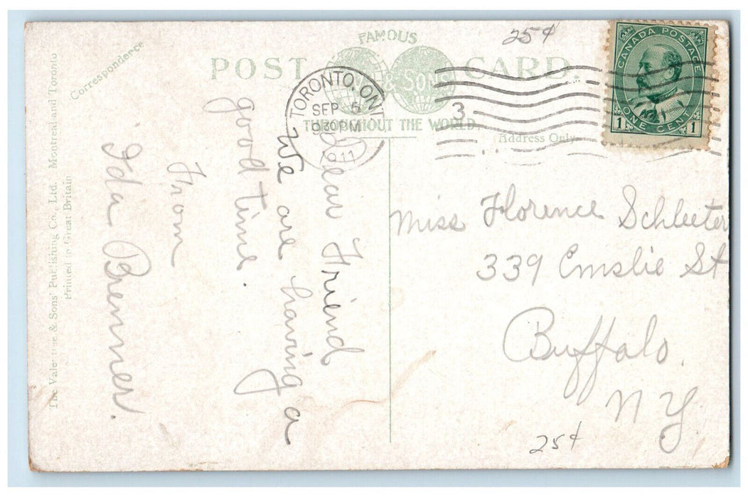 1911 Moonlight on the Lake Sunnyside Toronto Ontario Canada Antique Postcard