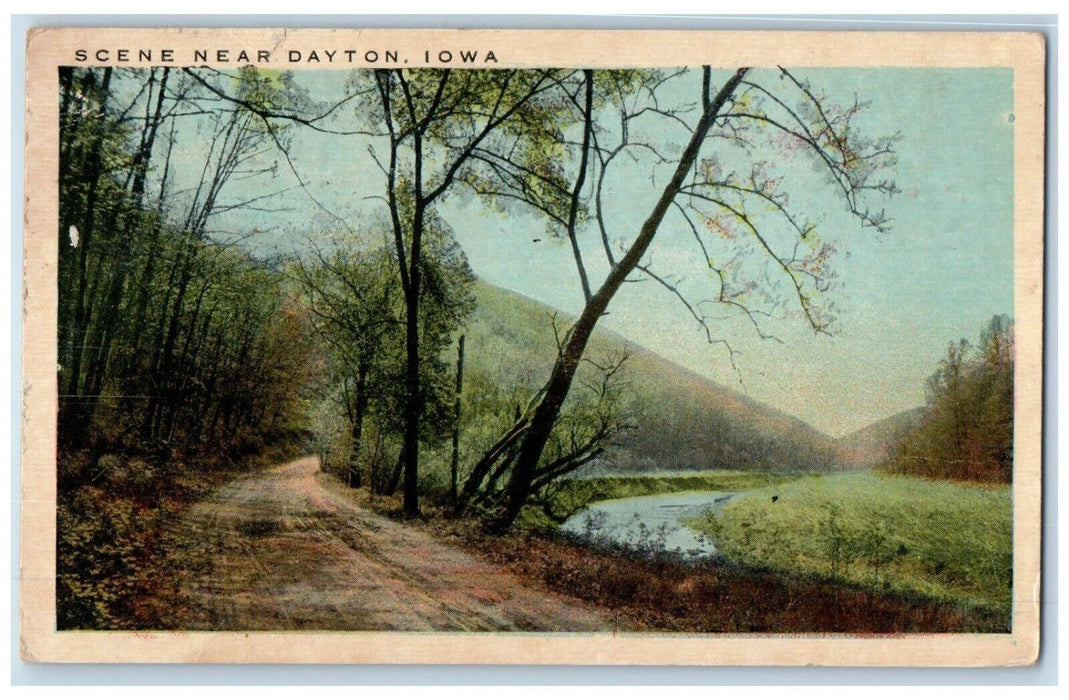 1917 Scene of Road River Near Dayton Iowa IA Posted Antique Postcard