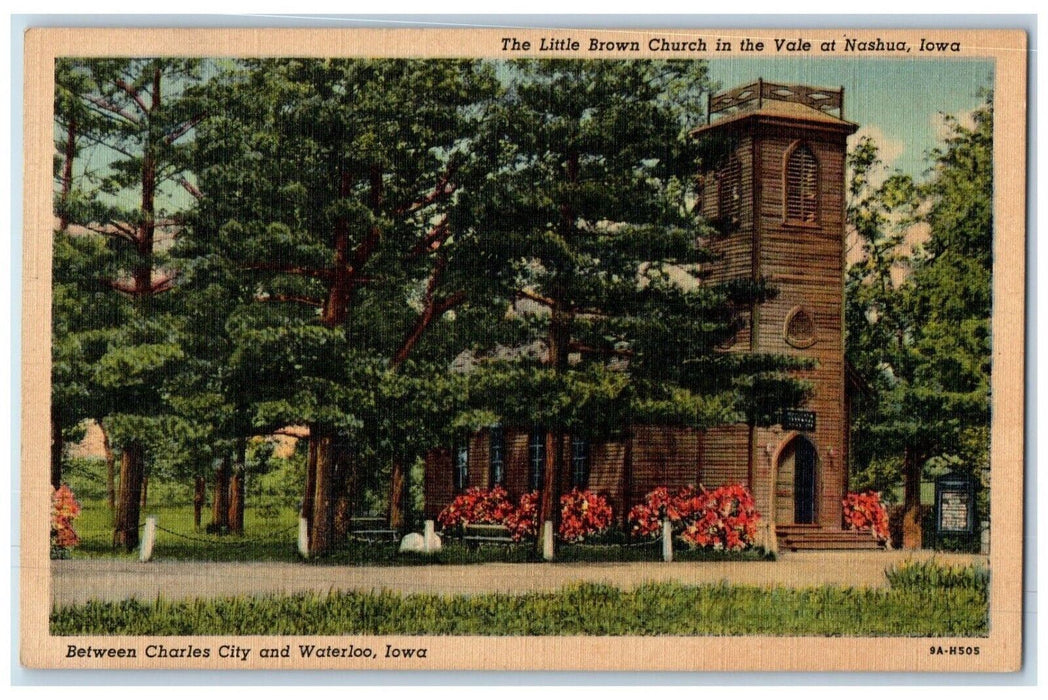 1949 The Little Brown Church in the Vale at Nashua Iowa IA Vintage Postcard