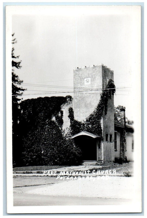 c1950's Free Methodist Church Petersburg Indiana IN Vintage RPPC Photo Postcard