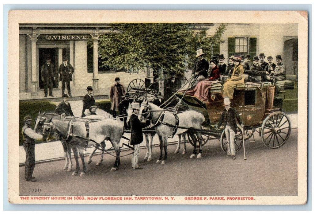 The Vincent House Florence Inn Tarrytown New York NY, Horse Carriage Postcard