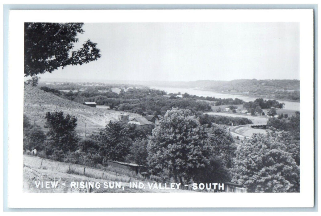 c1950's View Rising Sun Indiana Valley South IN Vintage RPPC Photo Postcard