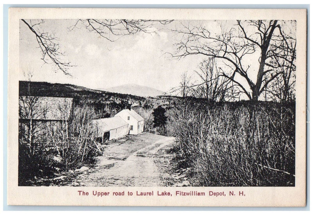 c1940s The Upper Road to Laurel Lake Fitzwilliam Depot New Hampshire NH Postcard