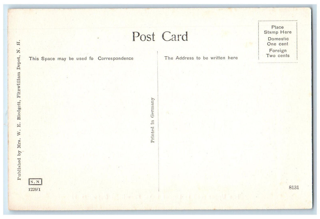 c1940s The Upper Road to Laurel Lake Fitzwilliam Depot New Hampshire NH Postcard