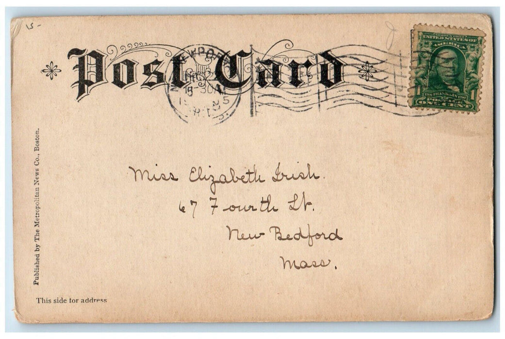 1905 Christmas Greetings Boys Throwing Snowball Winter Embossed Ella Postcard