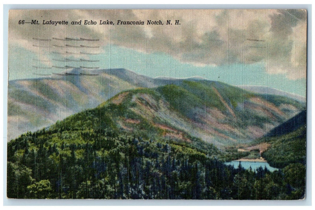 1948 Mt. Lafayette and Echo Lake Franconia Notch New Hampshire NH Postcard