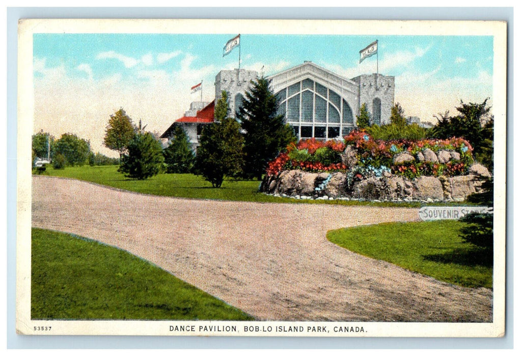 c1930's Dance Pavilion Bob Lo, Flowery  Rock, Island Park Canada Postcard