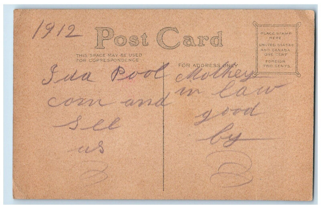1912 Easter Greetings Red Egg Rabbit With Letter Posted Antique Postcard