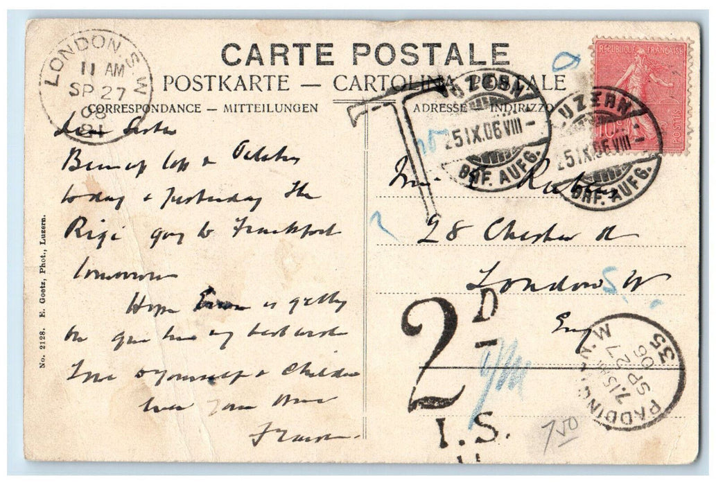 1906 Pilatus-Kulm im Fruhsommer Kriens Switzerland Antique Posted Postcard