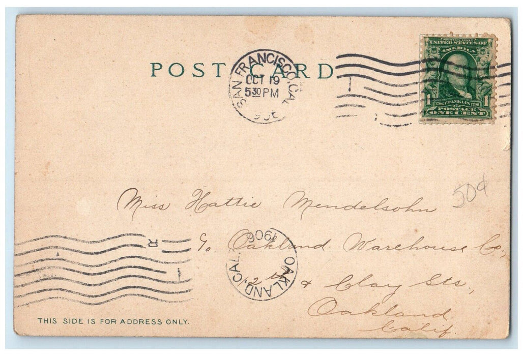 1906 Chinese Slave Girl Chinatown San Francisco California CA Antique Postcard