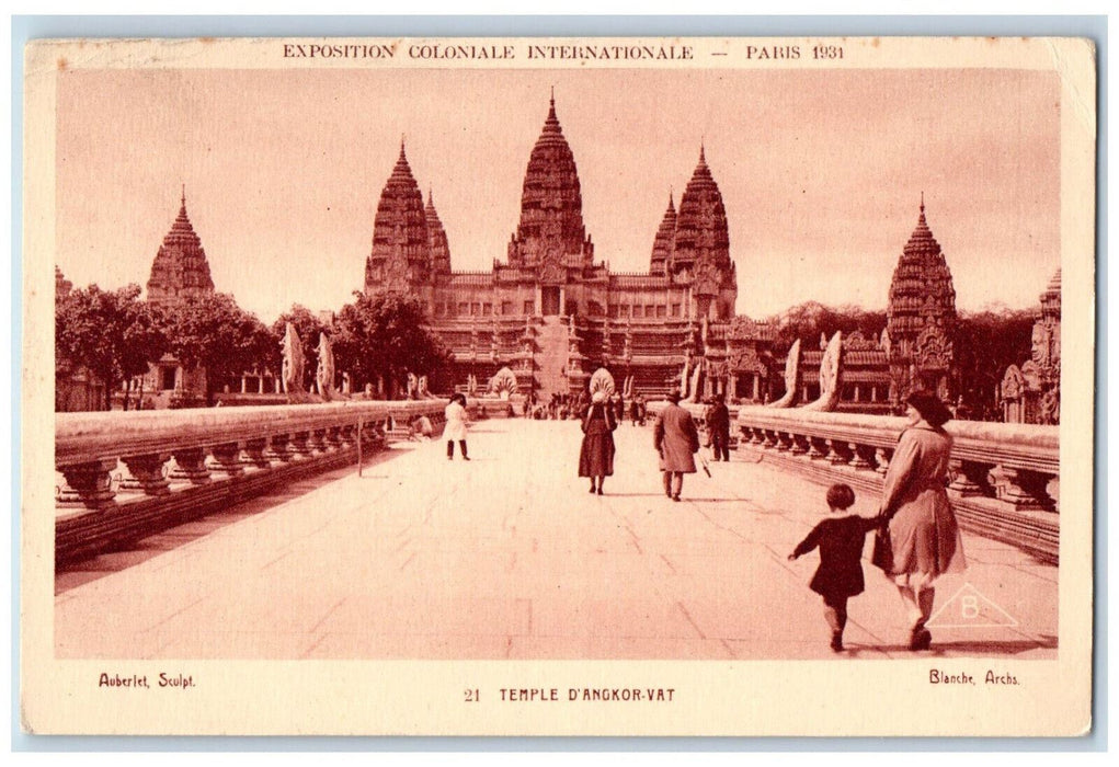 1931 Temple D'Angkor Vat Exposition Coloniale Internationale Paris Postcard