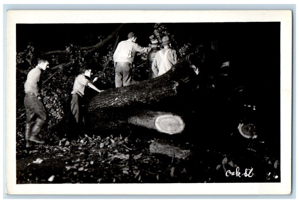 1938 Oak Street Hurricane Disaster England RPPC Photo Vintage Postcard