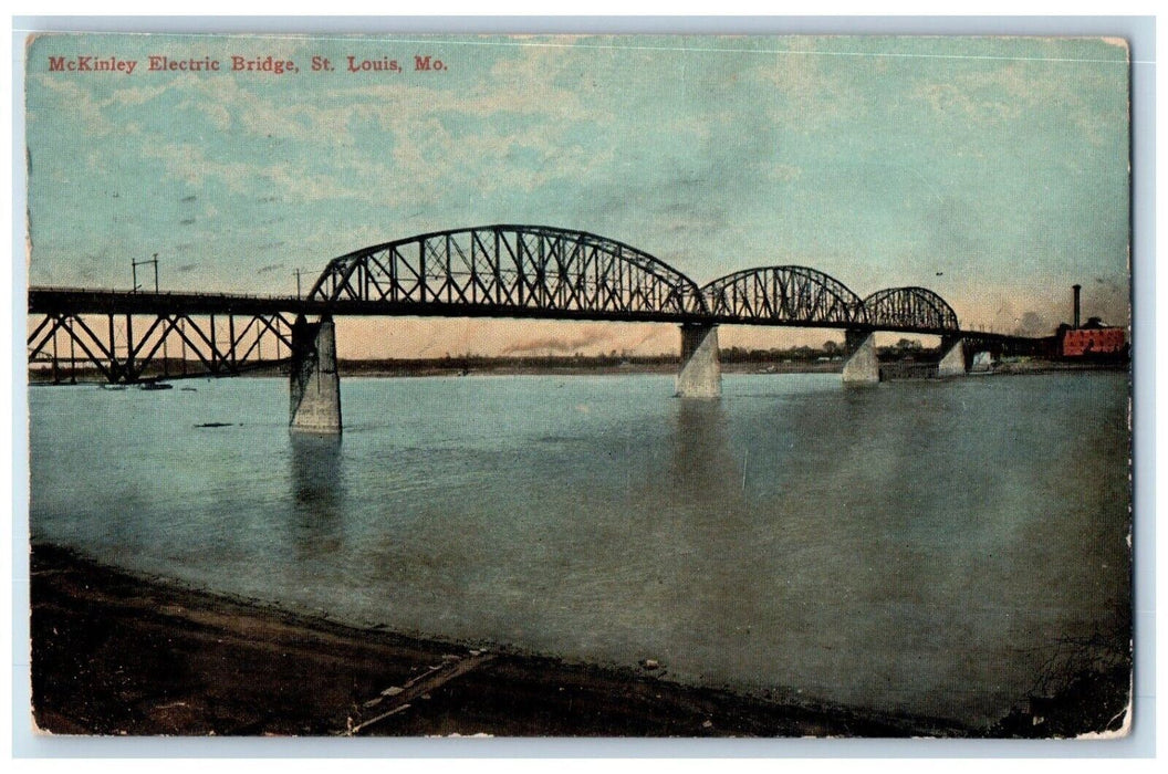 1911 McKinley Electric Bridge St. Louis Missouri MO Antique Postcard