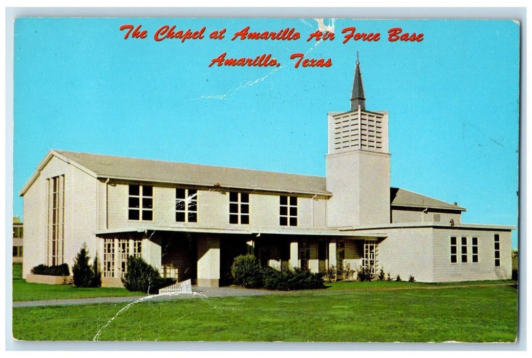 1970 Chapel Amarillo Air Force Base Exterior Building Amarillo Texas TX Postcard