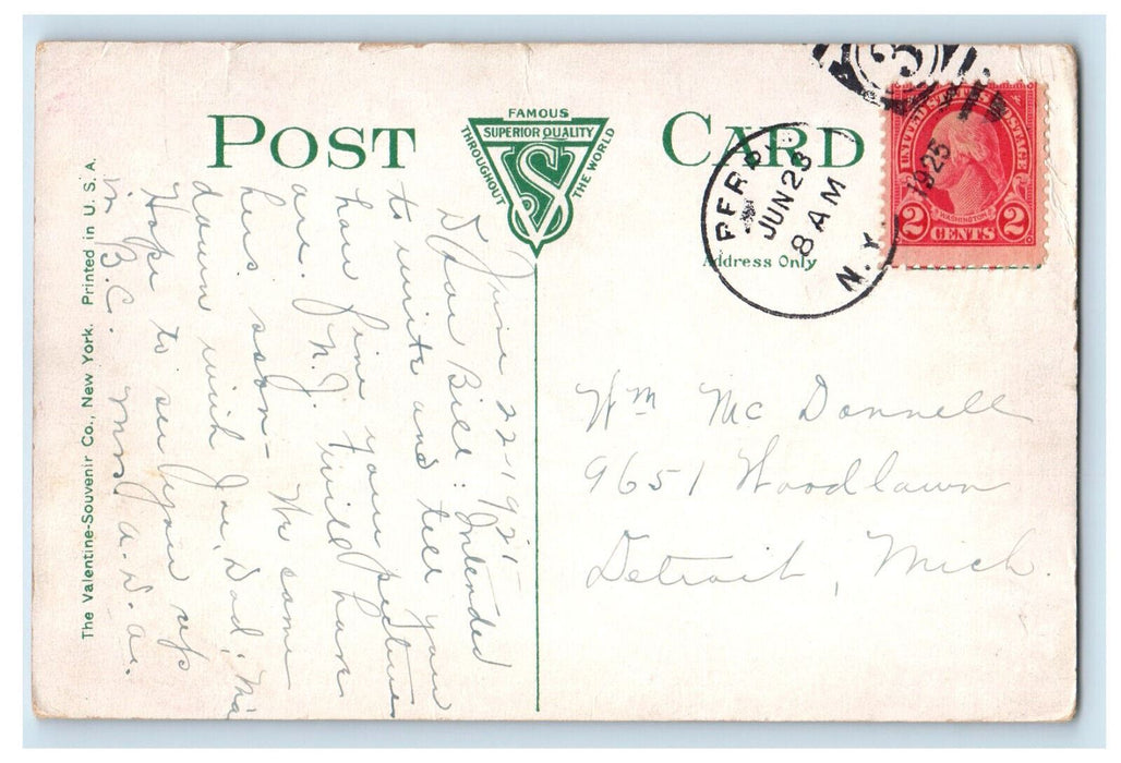 1925 Entrance to High School, Perry New York NY Posted Antique Postcard