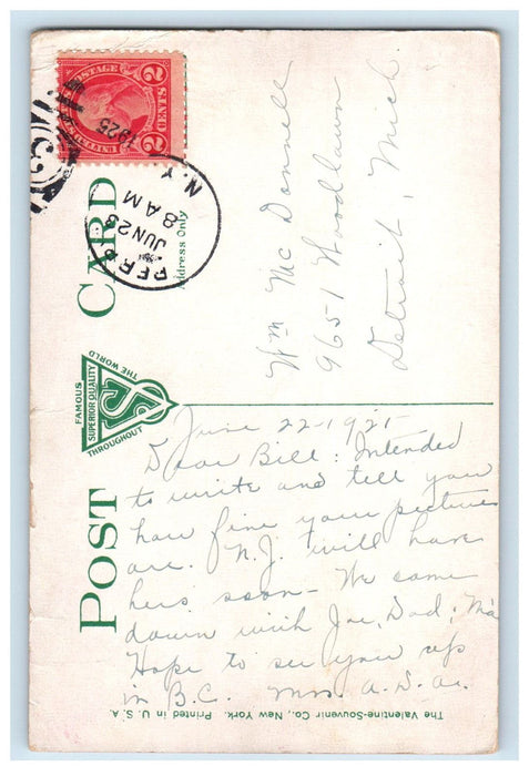 1925 Entrance to High School, Perry New York NY Posted Antique Postcard