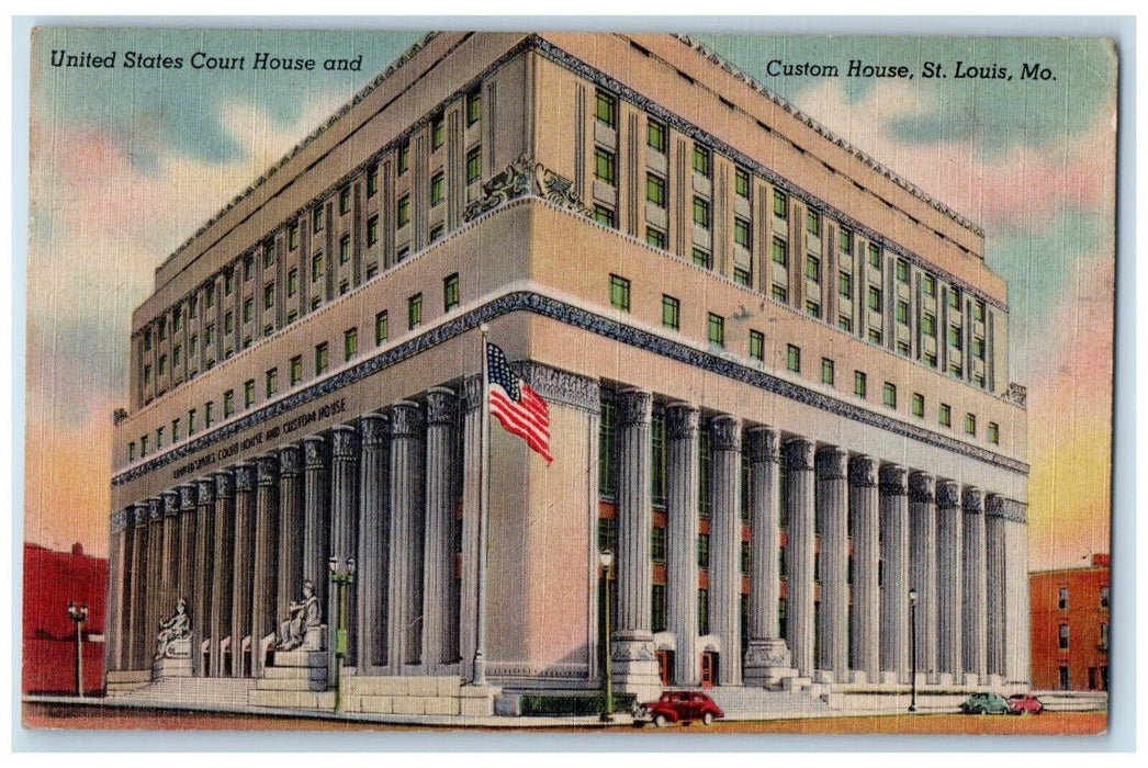 1944 United States Court House Custom House Exterior St. Louis Missouri Postcard