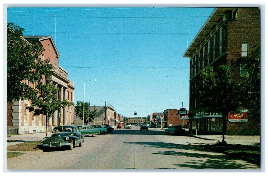 c1960's Street Scene Home of North Montana Normal Collage Havre MT Postcard