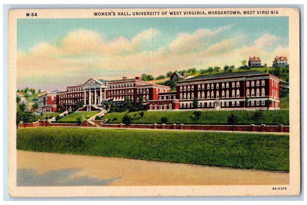 1911 Women's Hall Scene University Of West Virginia Morgantown Unposted Postcard