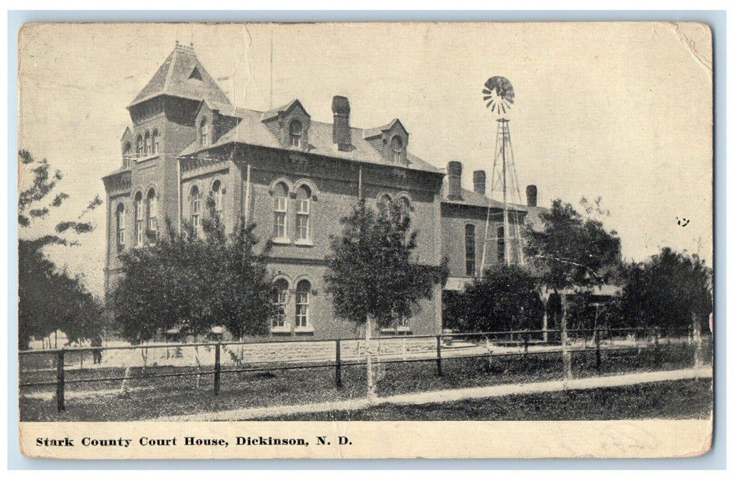 1918 Stark County Court House Exterior Dickinson North Dakota Vintage Postcard