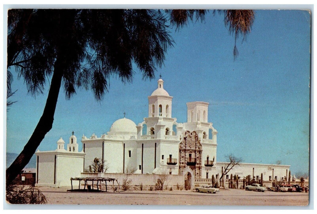 1962 San Xavier Del Bac Mission White Dove Desert Tucson Arizona Petley Postcard