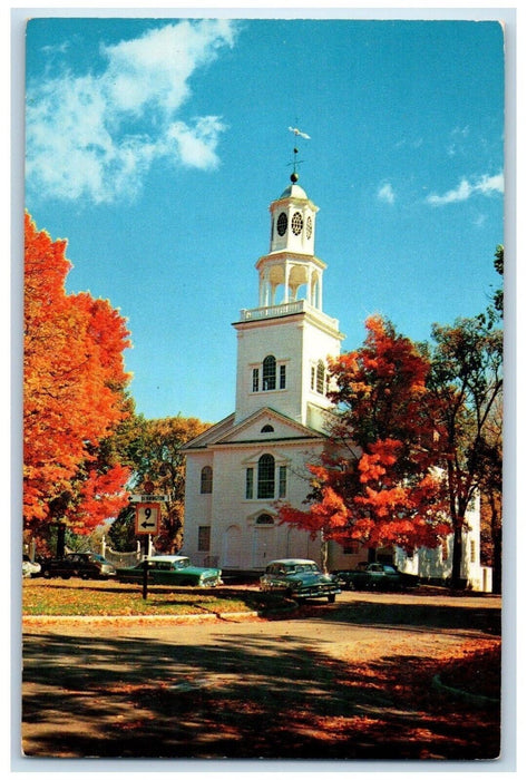 c1960 Old First Church Exterior Cemetery Exterior Bennington Vermont VT Postcard