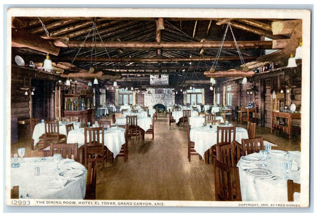 c1960 Dining Room Hotel El Tovar Grand Canyon Arizona Vintage Antique Postcard