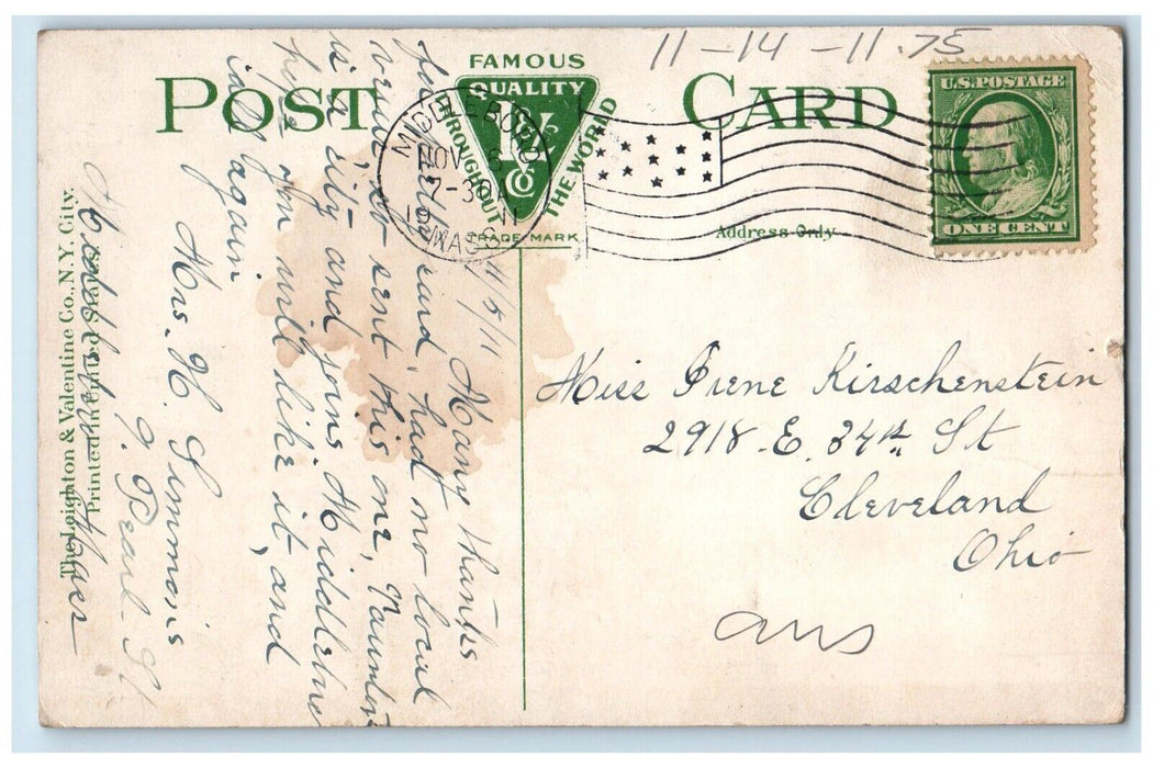 1911 The Public Library Building Front View Taunton Massachusetts MA Postcard