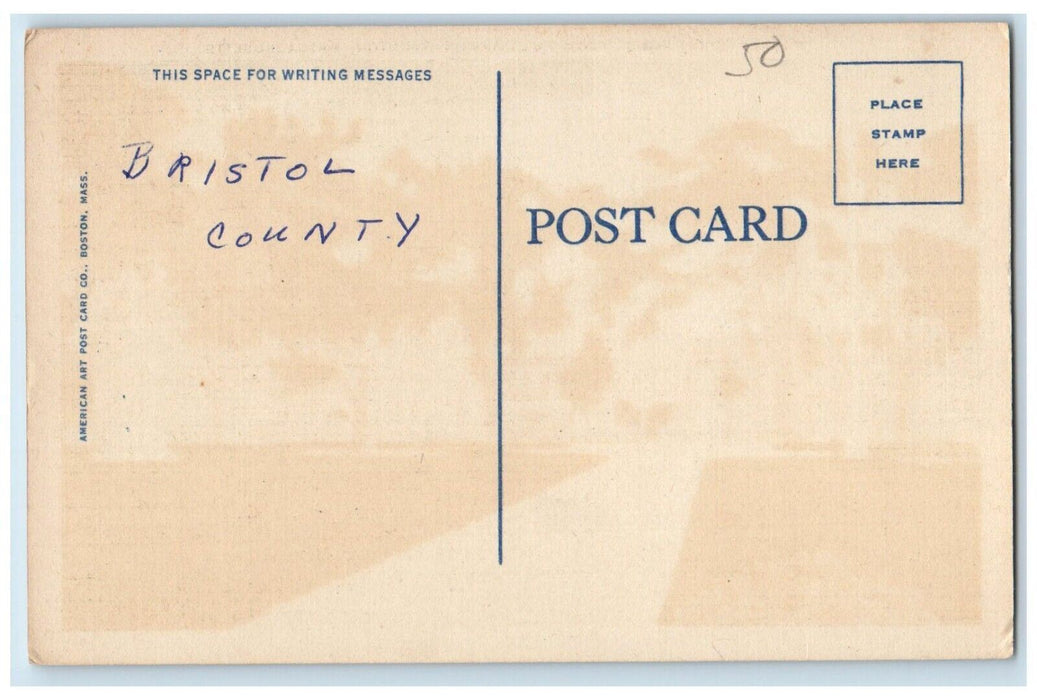 c1910's County Court House From The Common Taunton Massachusetts MA Postcard