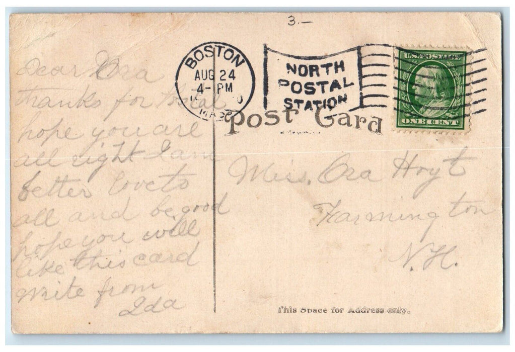 View Of Natick High School Building Boston Massachusetts MA Posted Postcard