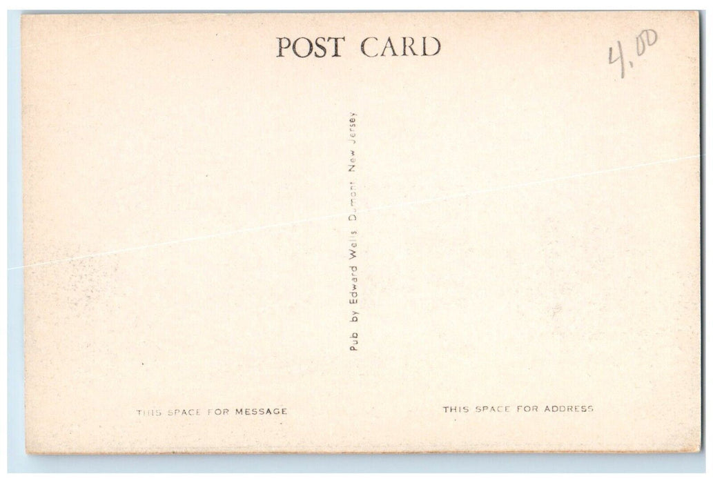 c1930's Public Library Tower Clock Building Needham Massachusetts MA Postcard
