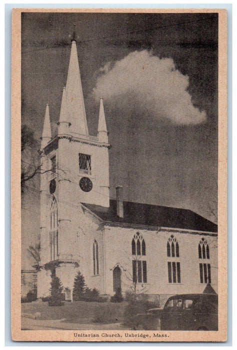 c1930's Unitarian Church Uxbridge Massachusetts MA Unposted Vintage Postcard
