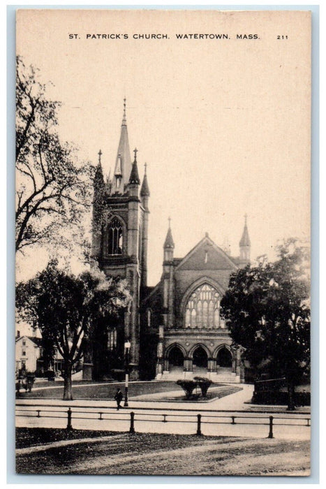 c1910's St. Patrick's Church Watertown Massachusetts MA Antique Postcard