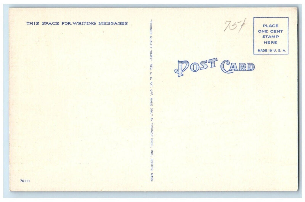 c1940's Main Street Cars Vineyard Haven Massachusetts MA Martha's Postcard