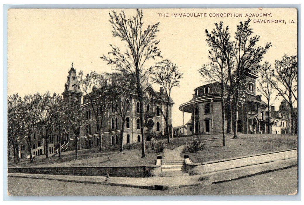 c1940's The Immaculate Conception Academy Davenport Iowa IA Postcard