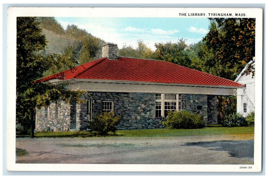 c1930's The Library Building Tyringham Massachusetts MA Vintage Postcard