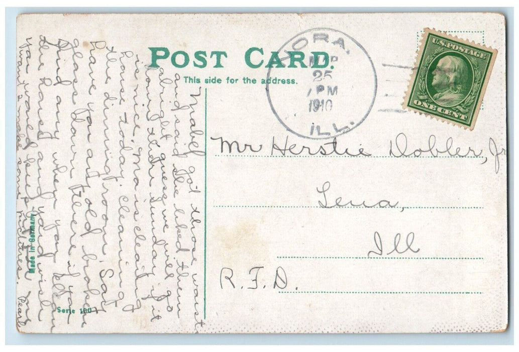 1910 Happy Easter Girls Found Giant Egg Nora Illinois IL Embossed Postcard