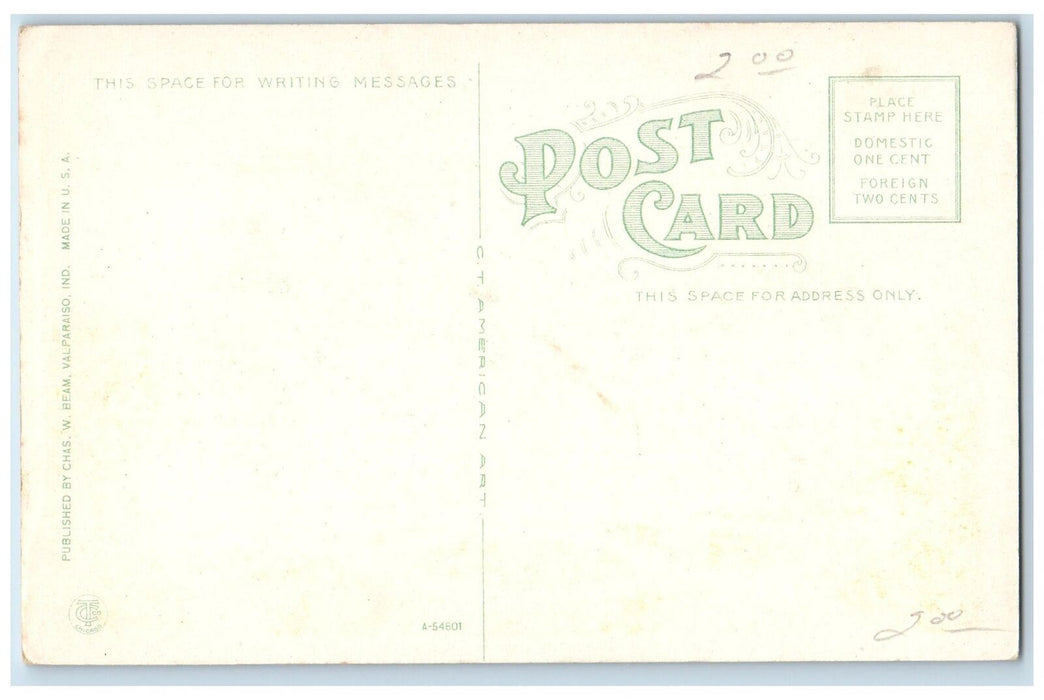 c1920's Auditorium Valparaiso University Valparaiso Indiana IN Unposted Postcard