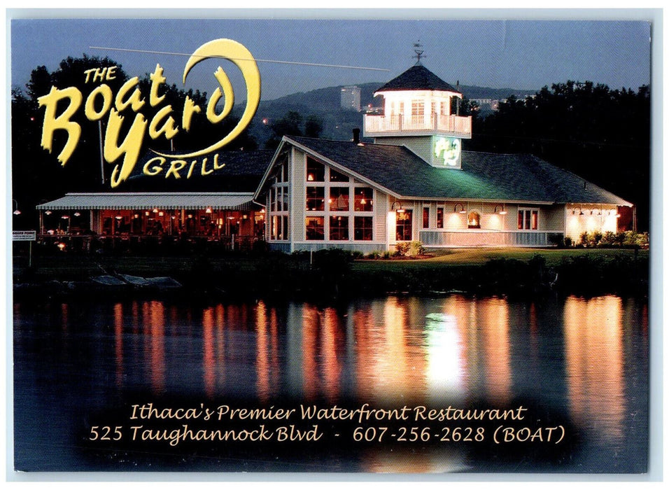 c1960's The Boat Yard Grill Ithaca's Premier Waterfront Restaurant NY Postcard