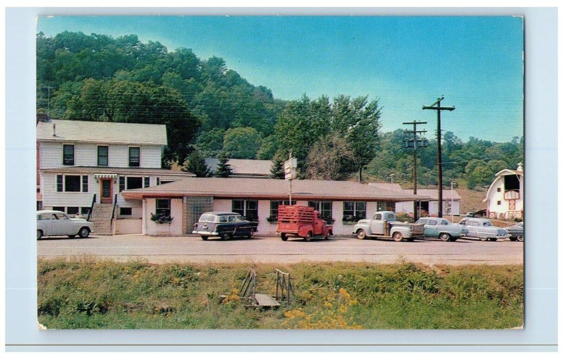 c1960 Ogles Restaurant Exterior Building Classic Cars Dexter City Ohio Postcard