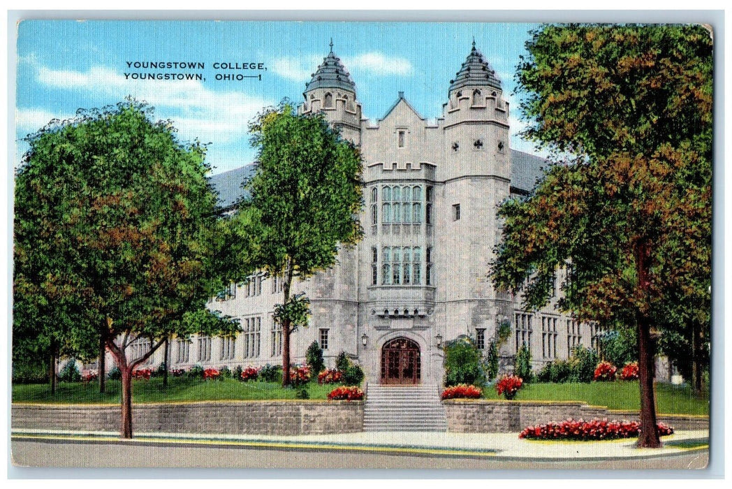 c1960's Youngstown College Exterior Scene Youngstown Ohio OH Unposted Postcard