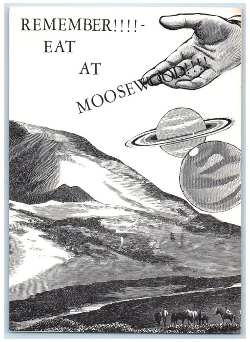 c1960's Hand Planet Mountain Animal Moosewood Restaurant Ithaca NY Postcard