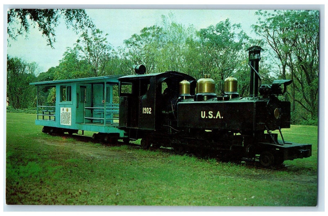 c1960s Fort Benning Original Locomotive Car And Track Georgia Unposted Postcard