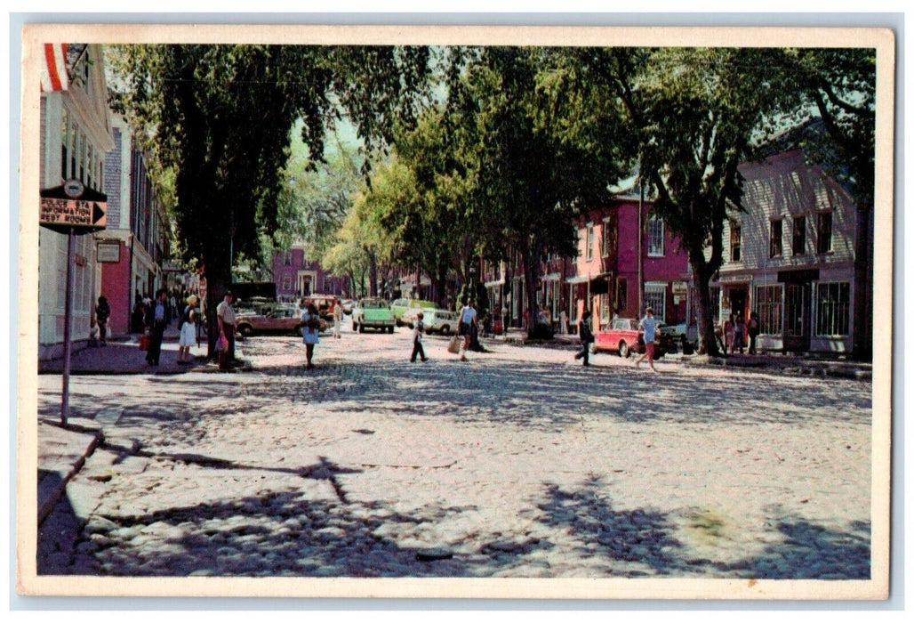 1981 View Of Main Street Nantucket Cobblestoned Island Massachusetts MA Postcard