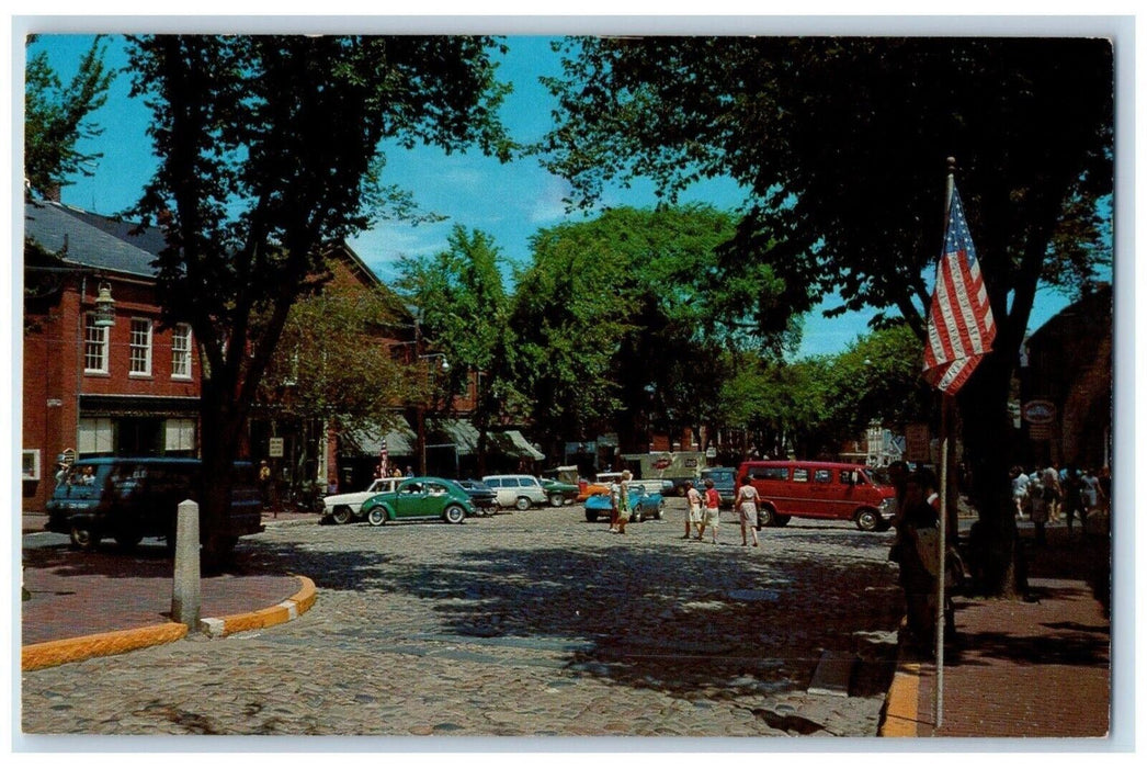1974 Cobblestone Main Street View Nantucket Island Massachusetts MA Postcard