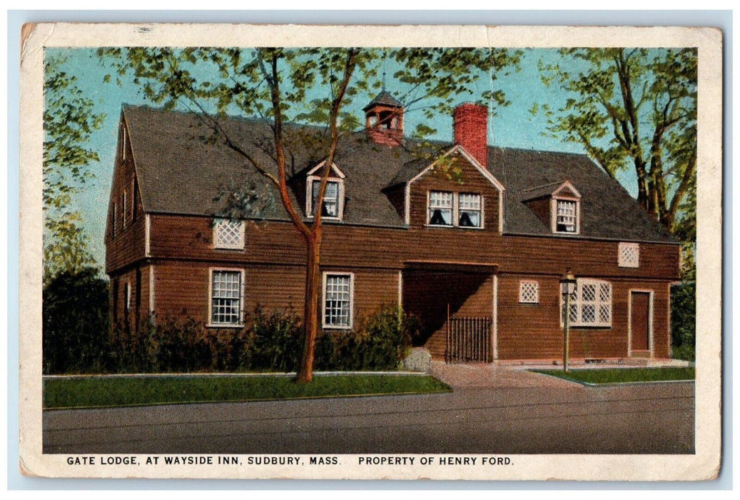 1925 Gate Lodge At Wayside Inn Hotel Sudbury MA, Property Of Heny Ford Postcard